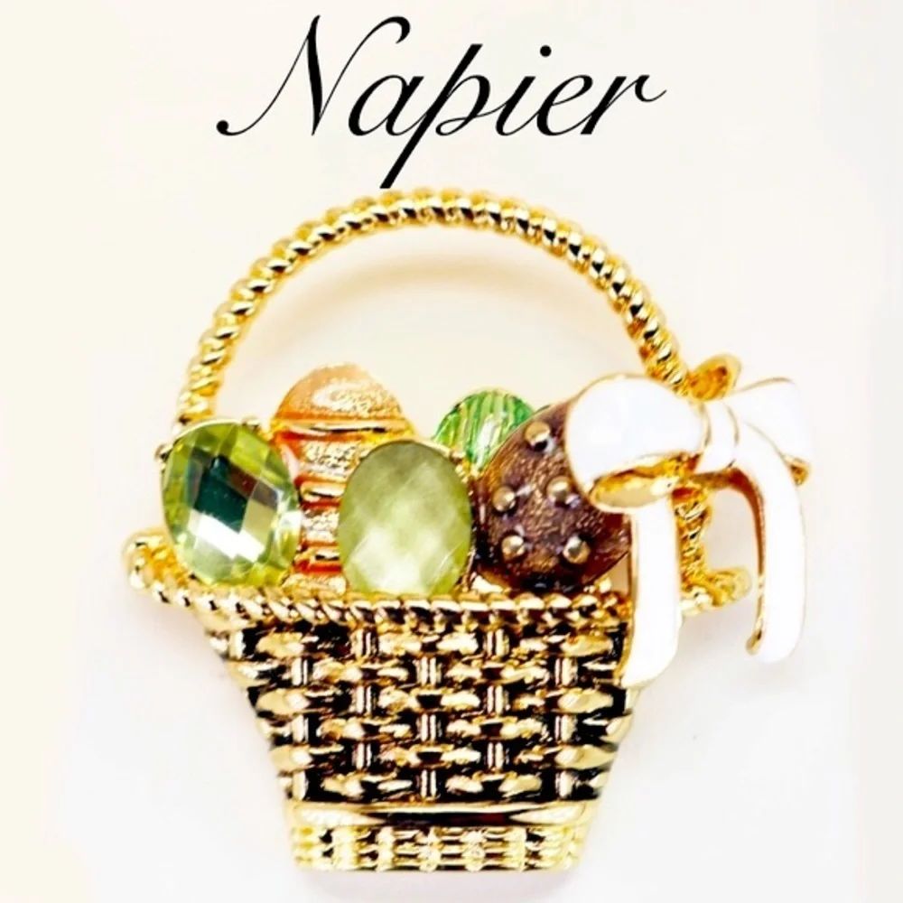 Napier Easter Eggs in Basket Brooch